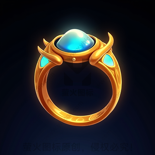 一只黄金戒指，镶嵌蓝色宝石