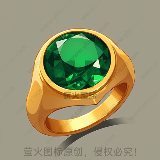 金制戒指镶嵌一颗大绿宝石