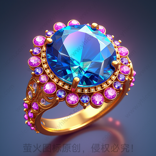 一枚镶嵌蓝色宝石和粉红色宝石的金戒指