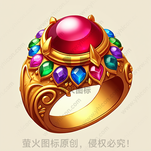 一枚镶嵌多彩宝石的金戒指