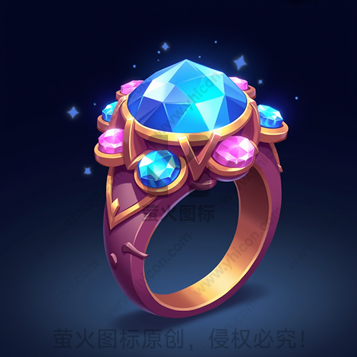 金色戒指镶嵌多彩闪烁宝石