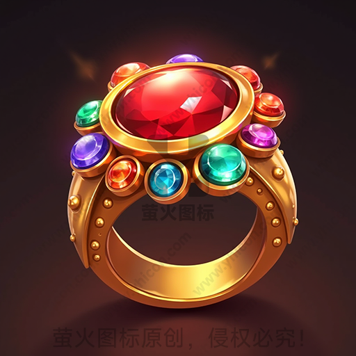 金色戒指镶嵌多彩宝石