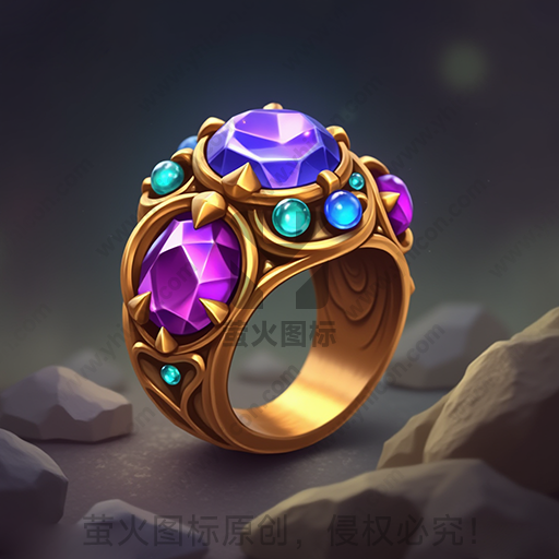 金质戒指，镶嵌紫蓝宝石