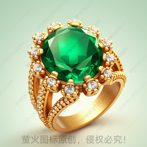 绿宝石镶嵌的金戒指