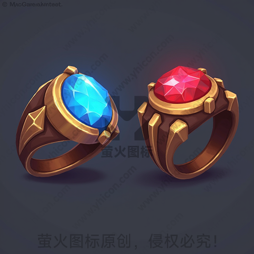 两枚镶有宝石的金质戒指