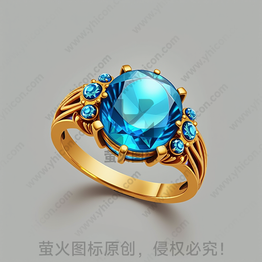 蓝宝石镶嵌的金戒指