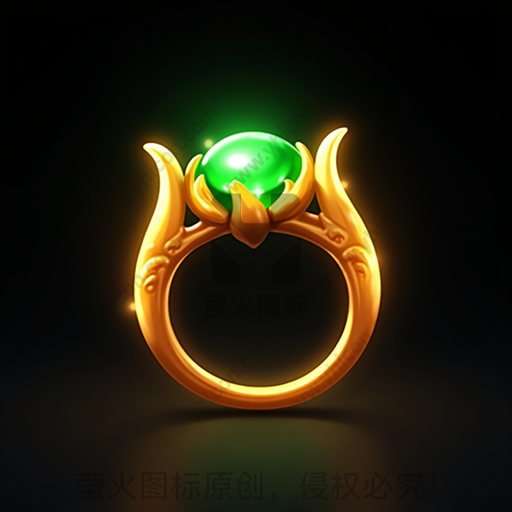 一枚镶嵌绿宝石的金色戒指
