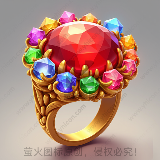 金色戒指镶嵌多色宝石