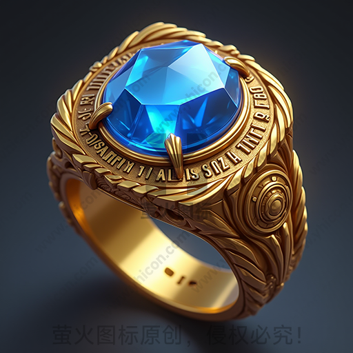 金色戒指镶嵌蓝宝石