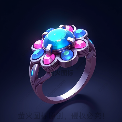 彩色宝石镶嵌的华丽戒指
