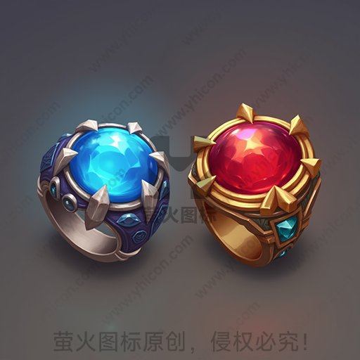 两枚描绘繁复细节的宝石戒指