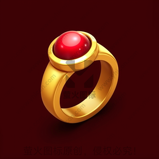 金色戒指镶嵌红色宝石