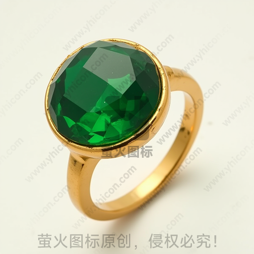 金戒指镶嵌翠绿宝石