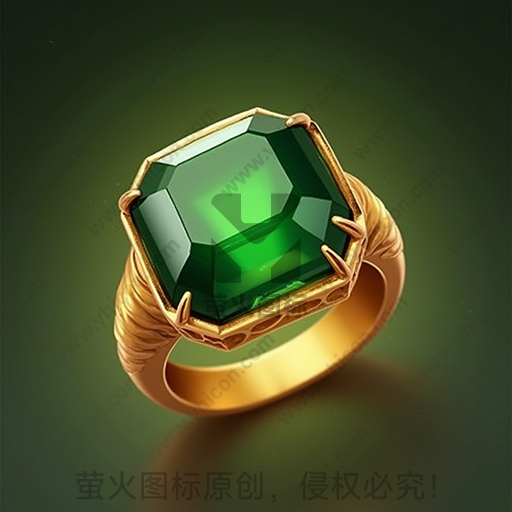金色戒指镶嵌巨大绿色宝石