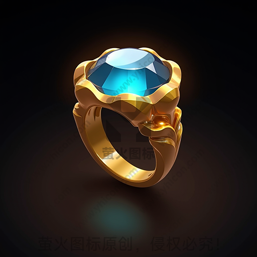 一枚金戒指镶嵌蓝宝石