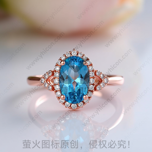 光芒熠熠的蓝色宝石戒指