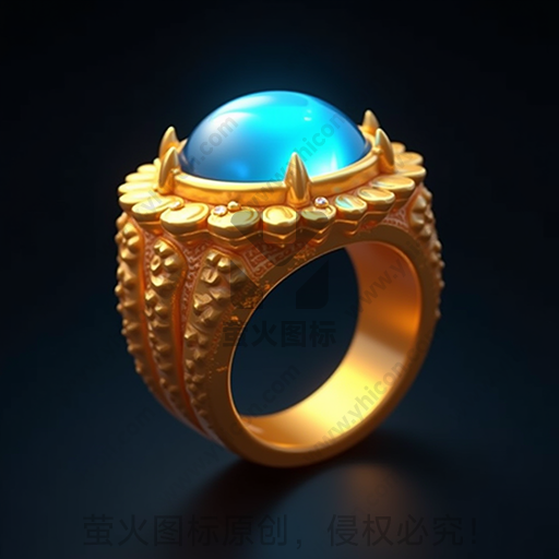 金戒指镶嵌蓝色宝石