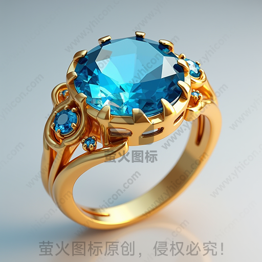 蓝宝石镶嵌的金戒指