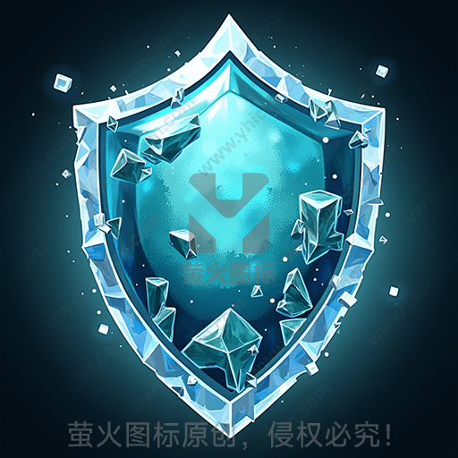 发光的蓝色水晶护盾环绕碎片