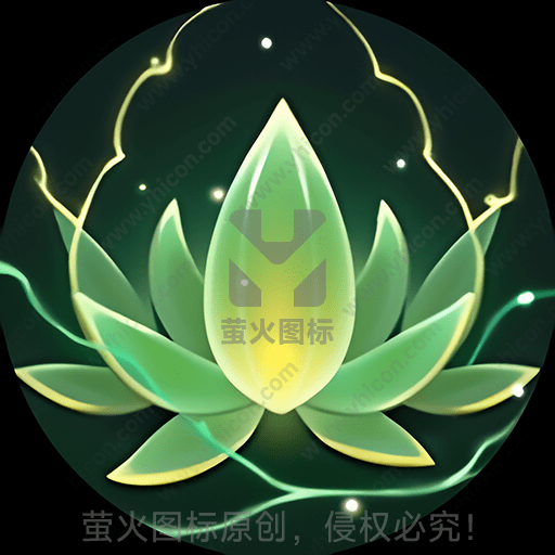光芒四射的绿色荷花图案