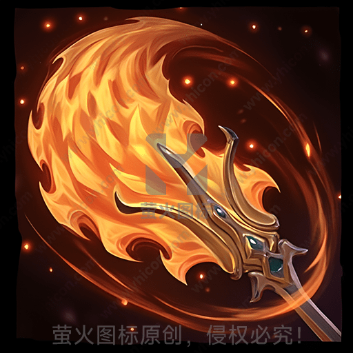 燃烧的火焰形状的剑，带有宝石装饰