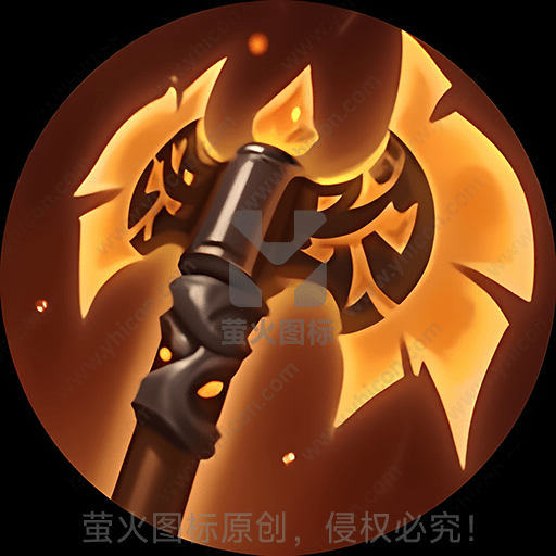 燃烧的火焰与神秘的图案组成的徽章