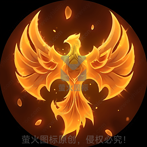 图片展示一只火焰风格的金色凤凰