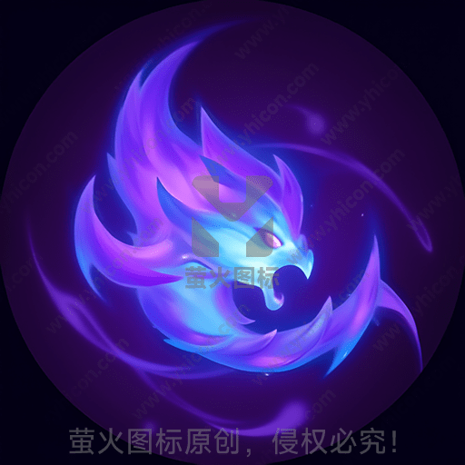 图中展示了一只紫色调的幻想凤凰