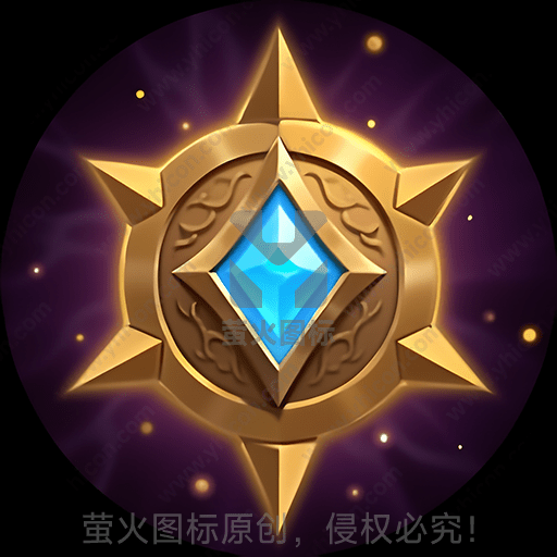 紫色背景上的金色星形图案和蓝宝石