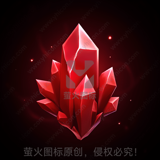 红色水晶簇在黑色背景中闪耀