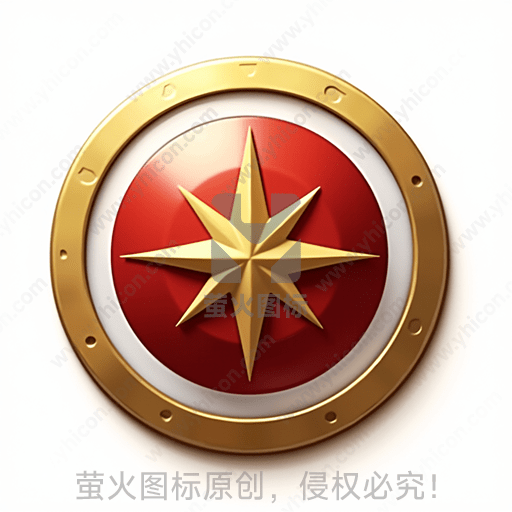 金色边框红色背景带金星的圆盾