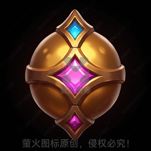 金色的神秘饰品，镶有蓝色和粉红宝石