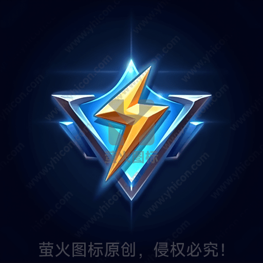 蓝色星形徽章中间有金色闪电