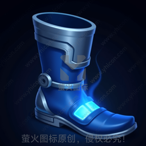 一只蓝色高科技风格的靴子