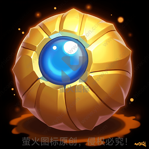 金色圆形物体中心镶嵌蓝宝石