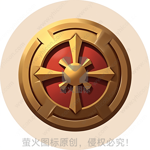 金色和红色的圆形徽章设计