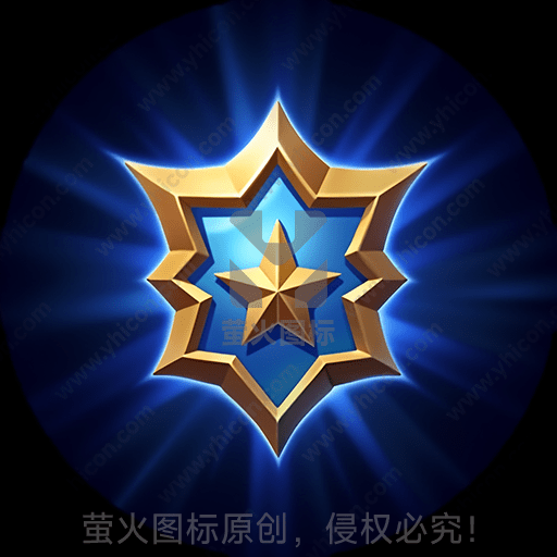 蓝色背景上的金色立体星形图案