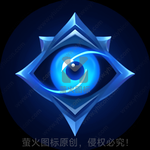 蓝色神秘的光环环绕的眼睛图案