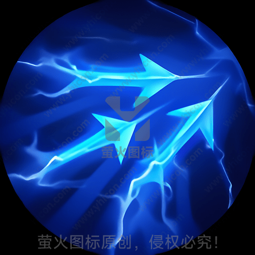蓝色背景上呈现电光闪烁的效果
