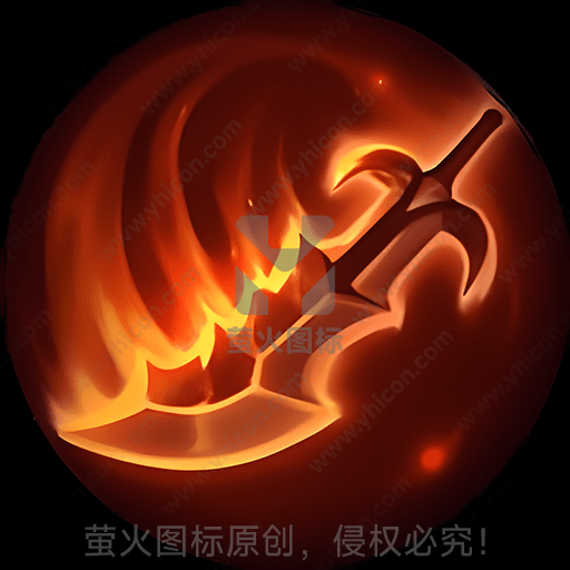 火焰背景中的锤子和齿轮