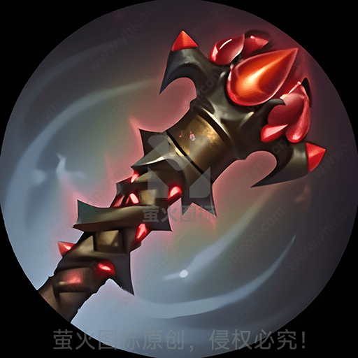 描绘一把带有红色宝石的黑色权杖