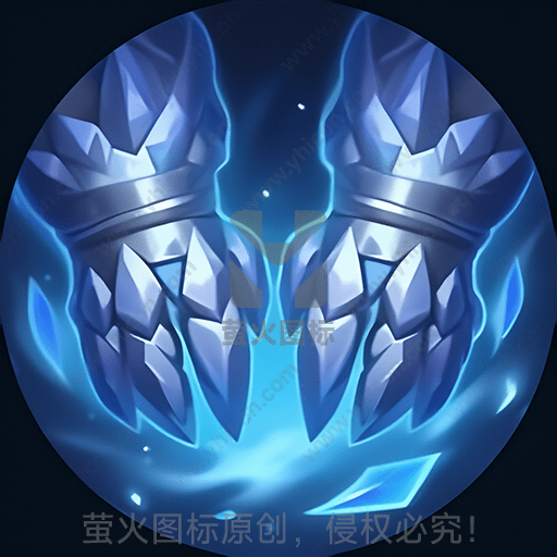 蓝色的神秘水晶王冠发着光