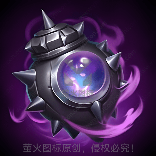 紫色背景下，银色带刺的神秘球体