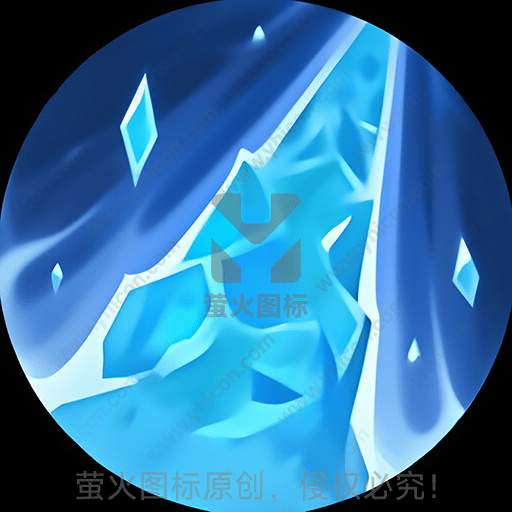 蓝色光晕显现的冰晶纹理