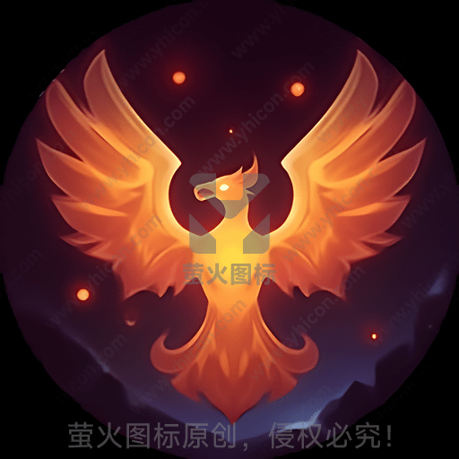 一只凤凰在夜空中展翅飞翔