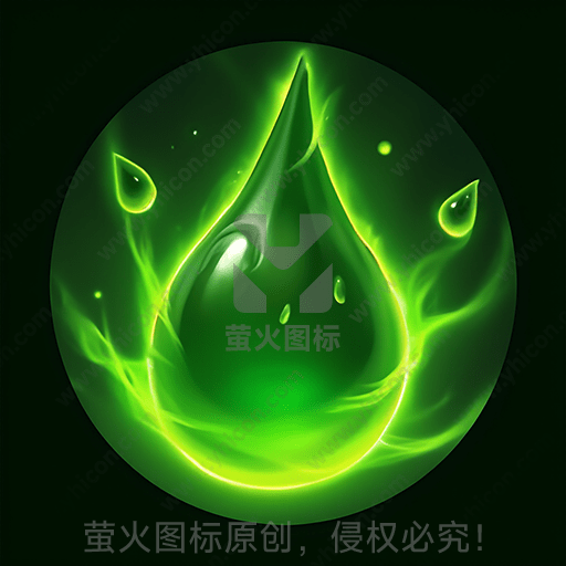 绿色光泽液体滴形构图