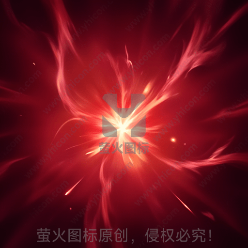 光芒四射的红色能量爆发