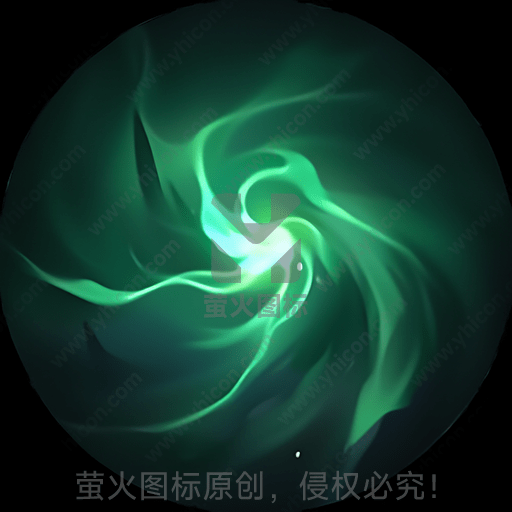渐变绿色的抽象光影环绕