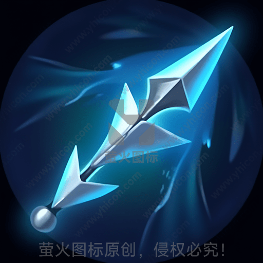 一把发光的蓝色水晶匕首在黑暗中