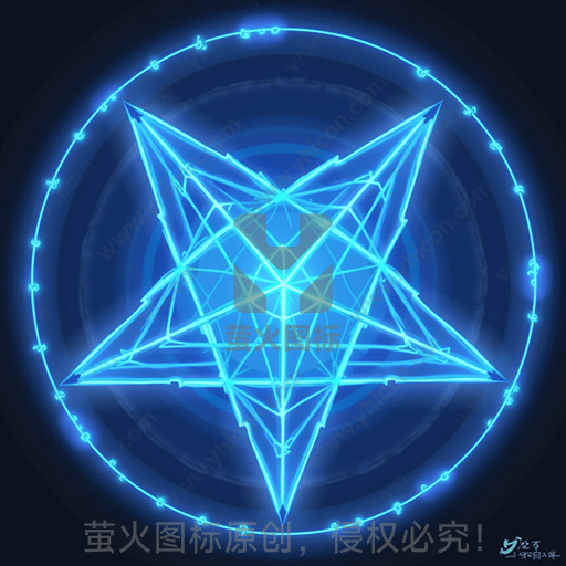 蓝色发光的复杂几何图形
